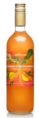 ZAKWAS MARCHEWKOWY Z JABŁKIEM I CYTRYNĄ BIO 700 ml - DELIKATNA (ZAKWASOWNIA)