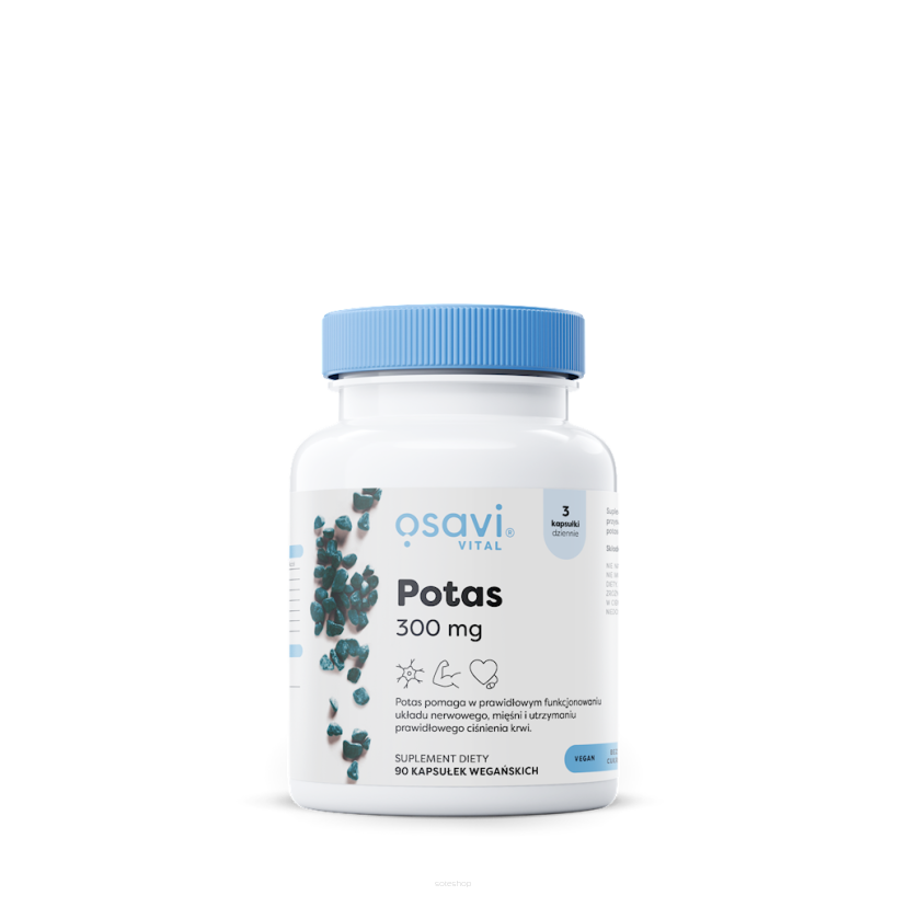 POTAS (100 mg) BEZGLUTENOWY 90 KAPSUŁEK - OSAVI