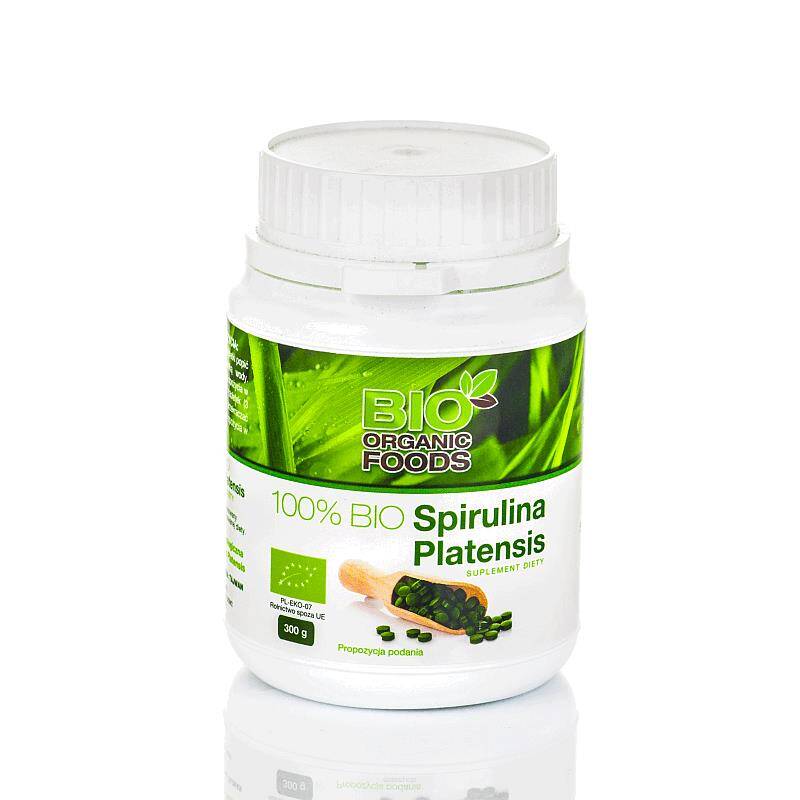 Spirulina BIO 100%  80 gram 320 tabletek po 250 mg Bio Organic Foods PROMOCJA!