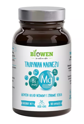 TAURYNIAN MAGNEZU + WITAMINA B6 100 KAPSUŁEK -  BIOWEN
