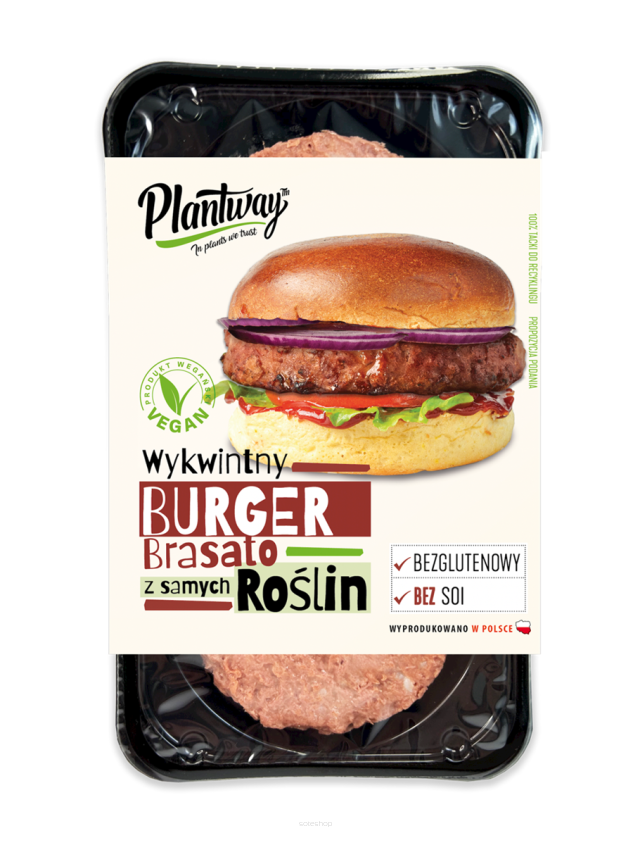 BURGER ROŚLINNY BRASATO 200 g - PLANTWAY