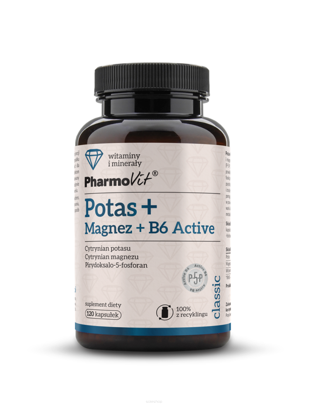 Potas + Magnez + B6 Active 120 kaps Classic | Pharmovit