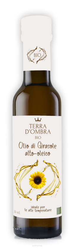 OLEJ SŁONECZNIKOWY WYSOKOOLEINOWY BIO 250 ml - TERRA D'OMBRA