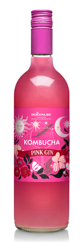 KOMBUCHA PINK GIN 700 ml - DELIKATNA (ZAKWASOWNIA)