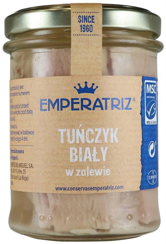 TUŃCZYK BIAŁY MSC W SOSIE WŁASNYM 200 g (140 g) (SŁOIK) - EMPERATRIZ