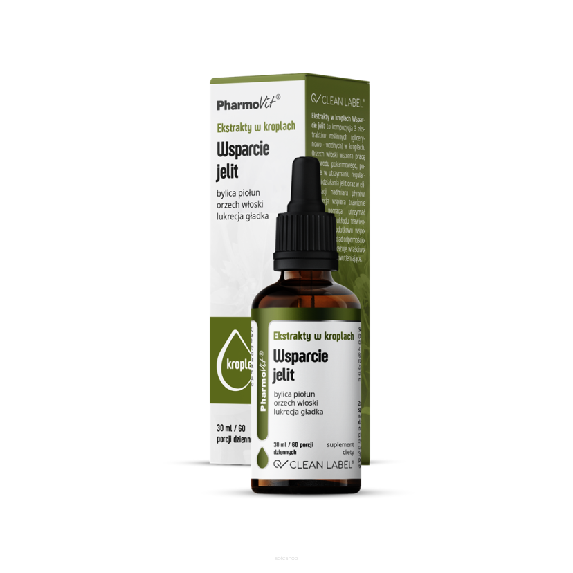 Ekstrakty w kroplach Wsparcie jelit 30 ml | Clean label Pharmovit