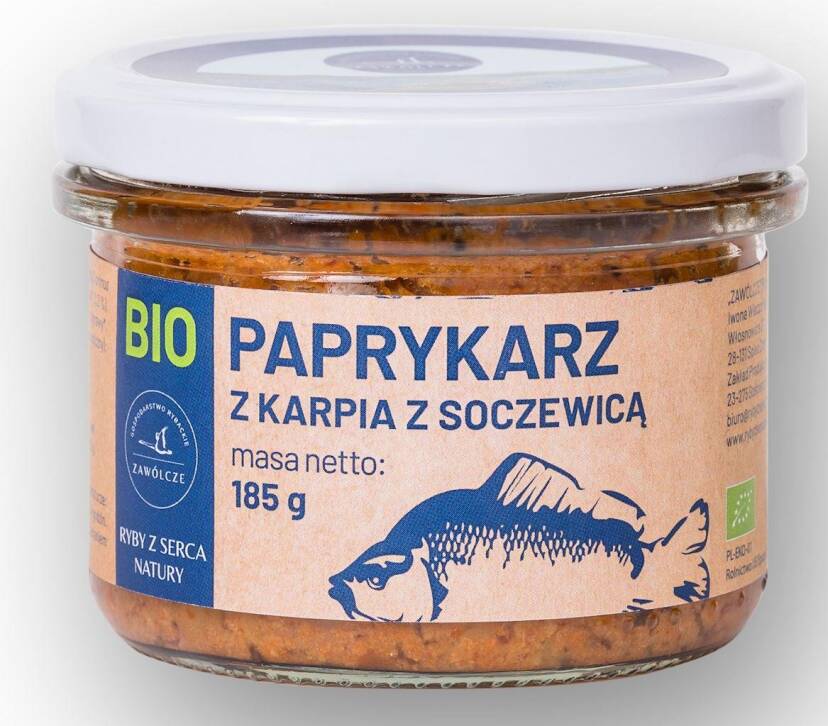 PAPRYKARZ Z KARPIA Z SOCZEWICĄ BIO 185 g (SŁOIK) - RYBY Z SERCA NATURY