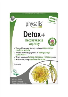 TABLETKI NA DETOKSYKACJĘ WĄTROBY (DETOX+) 30 szt. - PHYSALIS
