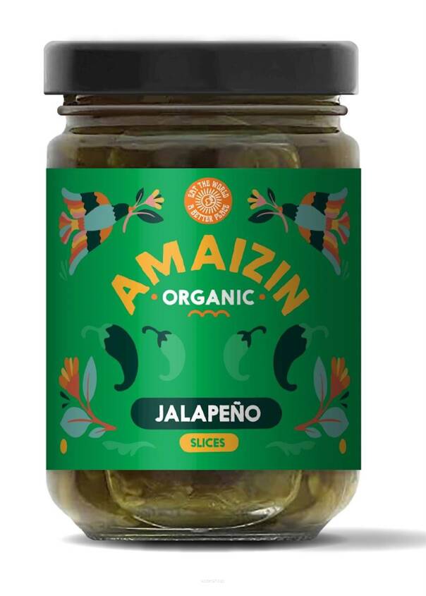 PAPRYKA JALAPENO ZIELONA KROJONA W ZALEWIE BIO 150 g (60 g) - AMAIZIN