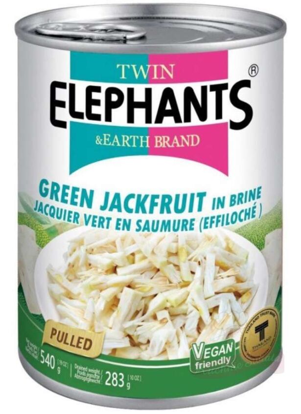 Jackfruit zielony, szarpany, w zalewie 540g (283g) Twin Elephants
