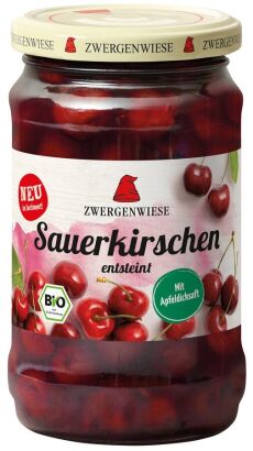 WIŚNIE W LEKKIM SYROPIE BEZGLUTENOWE BIO 360 g (195 g) (SŁOIK) - ZWERGENWIESE