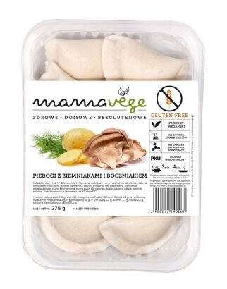 PIEROGI Z ZIEMNIAKAMI I BOCZNIAKIEM BEZGLUTENOWE 275 g - MAMA VEGE
