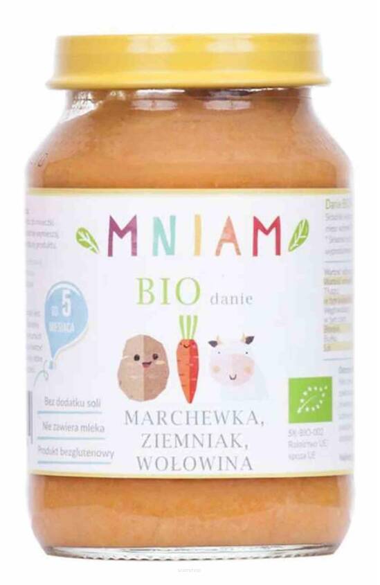 Danie marchewka-ziemniak-wołowina od 5 miesiąca BIO 190 g MNIAM