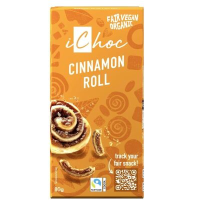 TABLICZKA KAKAOWA Z CYNAMONEM I KAWAŁKAMI WAFLI FAIR TRADE BIO 80 g - ICHOC (VIVANI)