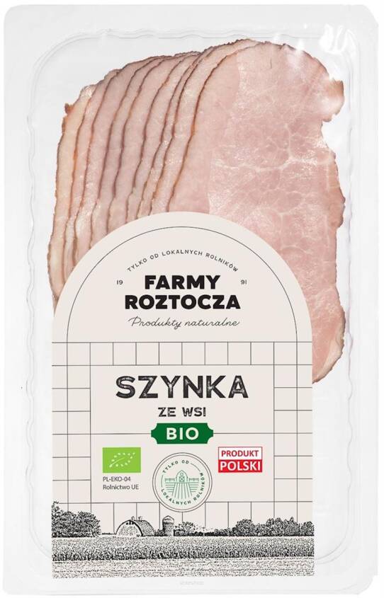 SZYNKA ZE WSI PLASTRY BIO 100 g - FARMY ROZTOCZA (NA ZAMÓWIENIE)