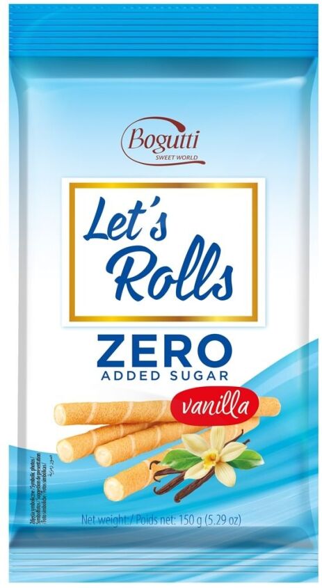 Rurki waflowe waniliowe bez dodatku cukru 150 g