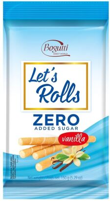 Rurki waflowe waniliowe bez dodatku cukru 150 g