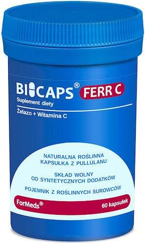 Bicaps Ferr C Żelazo i Witamina C 60kaps - ForMeds