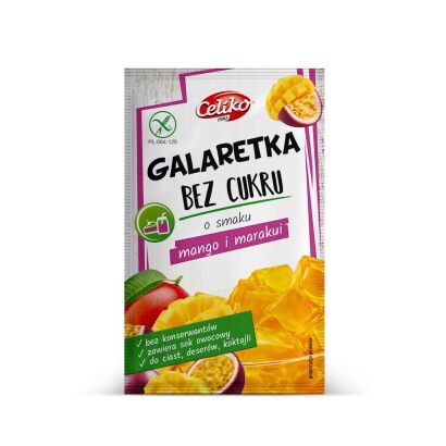 GALARETKA BEZ CUKRU O SMAKU MANGO - MARAKUJA BEZGLUTENOWA 14 g - CELIKO