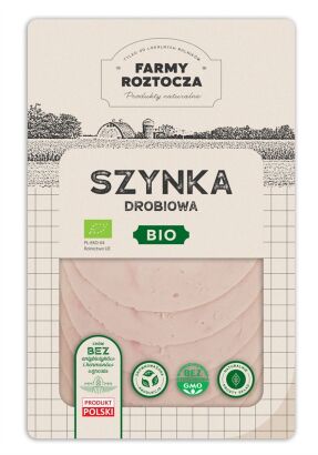 SZYNKA DROBIOWA PLASTRY BIO 100 g - FARMY ROZTOCZA (Z PÓŁKI)