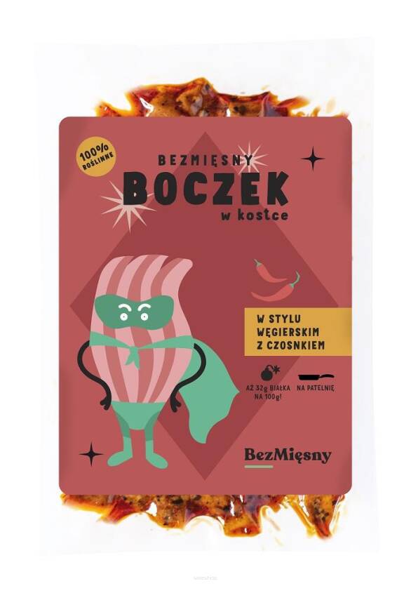 BEZMIĘSNY BOCZEK W KOSTCE W STYLU WĘGIERSKIM Z CZOSNKIEM 100 g - BEZMIĘSNY