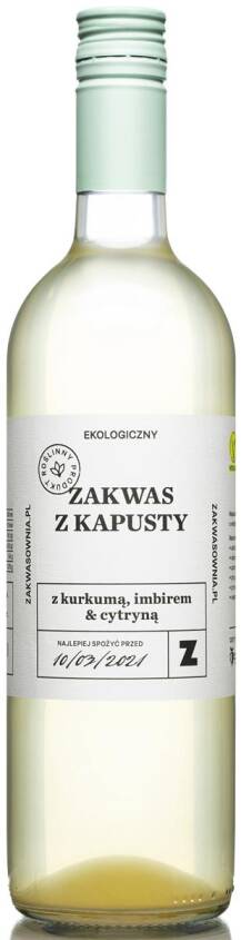 ZAKWAS Z KAPUSTY Z KURKUMĄ, IMBIREM I CYTRYNĄ BIO 700 ml - ZAKWASOWNIA