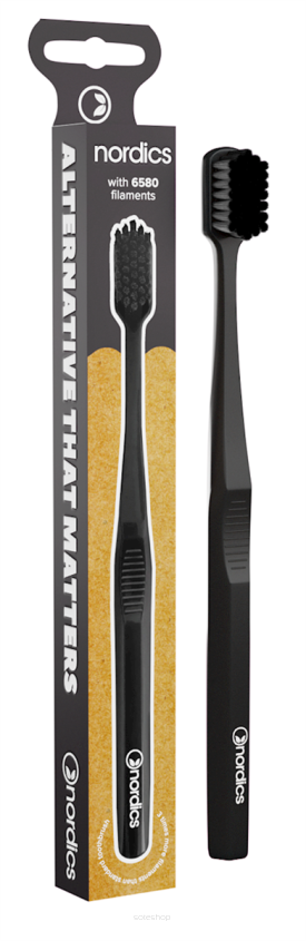 SZCZOTECZKA DO ZĘBÓW Z TWORZYWA PLA CZARNA 6580 MIĘKKA - NORDICS