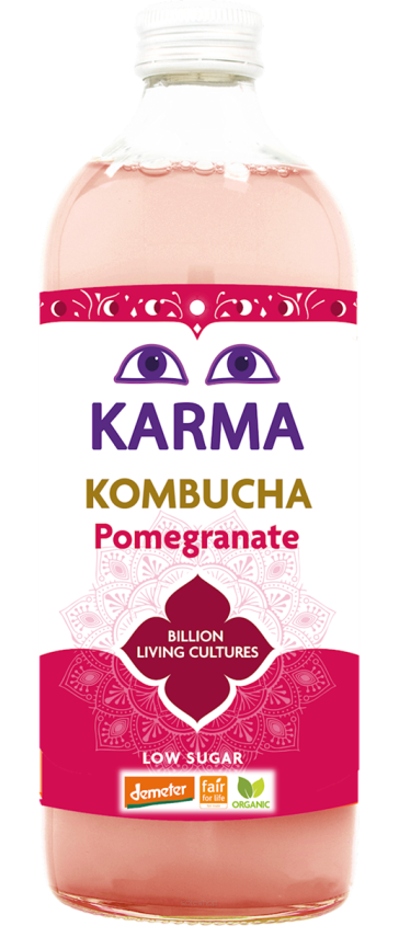 KOMBUCHA Z GRANATEM NISKA ZAWARTOŚĆ CUKRÓW FAIR FOR LIFE DEMETER BIO 1 L - KARMA KOMBUCHA