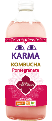 KOMBUCHA Z GRANATEM NISKA ZAWARTOŚĆ CUKRÓW FAIR FOR LIFE DEMETER BIO 1 L - KARMA KOMBUCHA