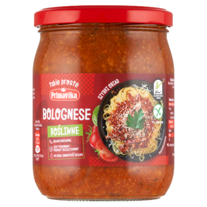 SOS WEGAŃSKI BOLOGNESE BEZGLUTENOWY 470 g - PRIMAVIKA