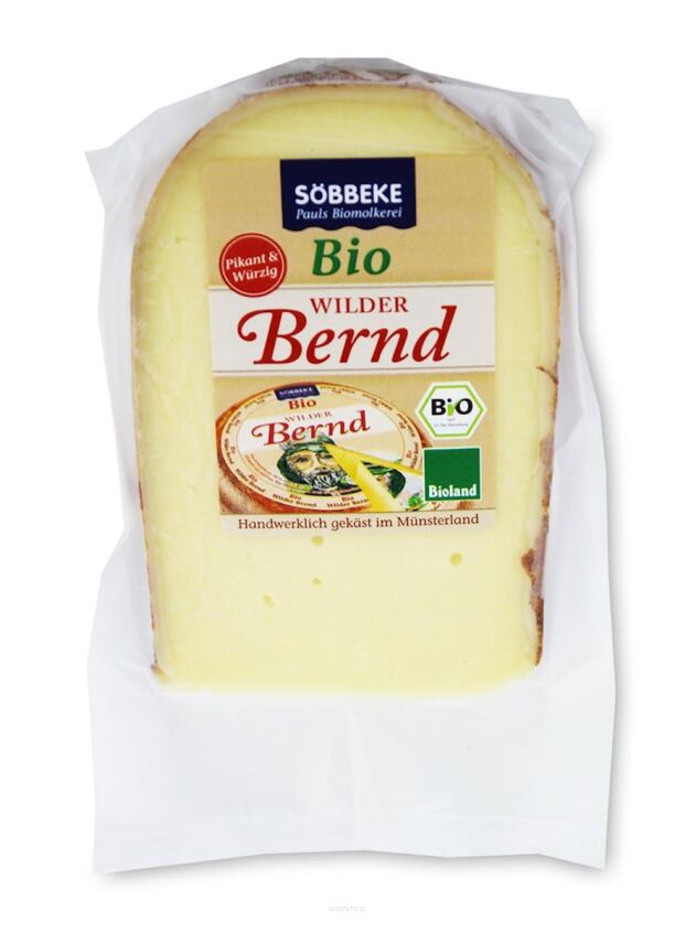 SER ŻÓŁTY DOJRZEWAJĄCY WILDER BERND (50 % TŁUSZCZU W SUCHEJ MASIE) BIO 150 g  - SOBBEKE