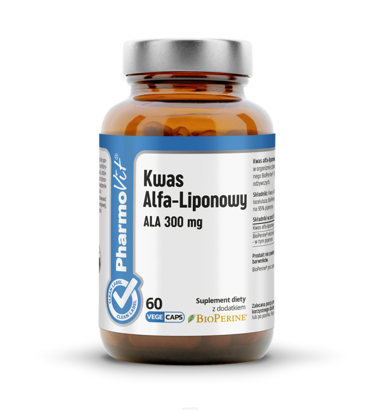 Kwas Alfa-Liponowy ALA 300 mg 60 kaps Clean label Pharmovit