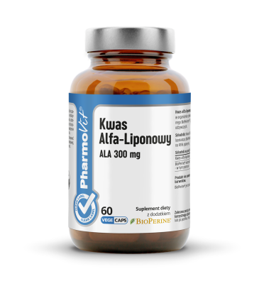 Kwas Alfa-Liponowy ALA 300 mg 60 kaps Clean label Pharmovit