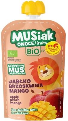 Mus owocowy jabłko- brzoskwinia - mango BIO 120g