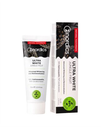 PASTA DO ZĘBÓW ULTRA WHITE JUNGLE FRUIT BEZ FLUORU 75 ml - NORDICS