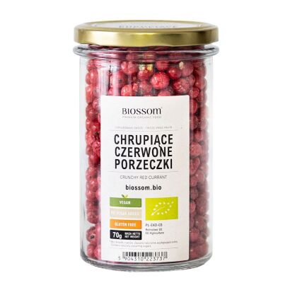 CZERWONE PORZECZKI LIOFILIZOWANE CHRUPIĄCE BEZGLUTENOWE BIO 70 g - BIOSSOM