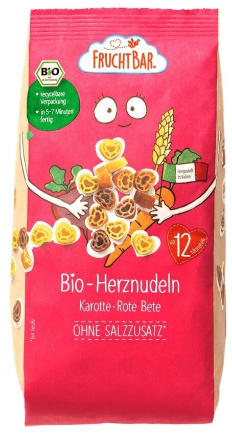 Makaron serduszka z pszenicy durum z marchewką, burakiem i pomidorami po 12 miesiącu BIO 300 g
