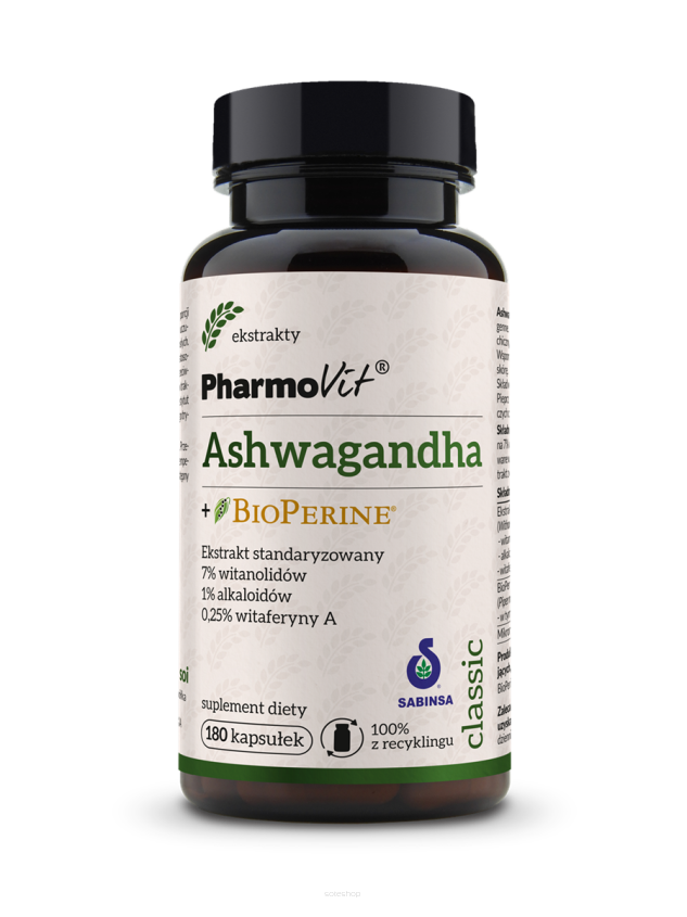 Ashwagandha + BioPerine® 180 kaps | Classic Pharmovit