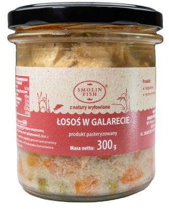 ŁOSOŚ W GALARECIE BEZGLUTENOWY 300 g - SMOLIN FISH (NA ZAMÓWIENIE)