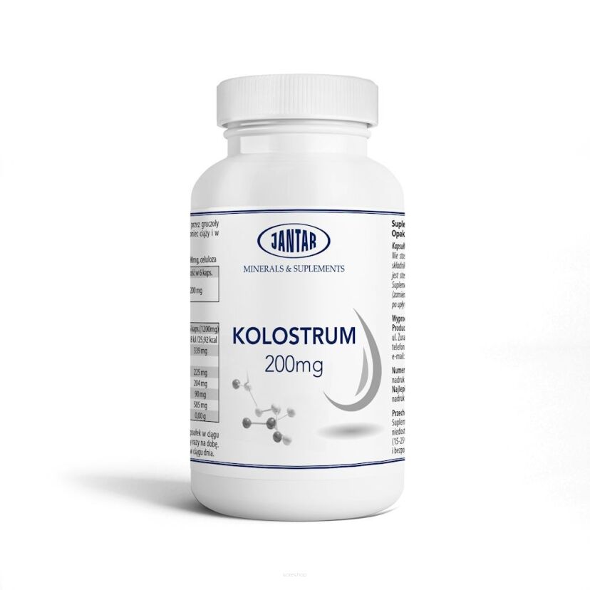 COLOSTRUM WOŁOWE (200 mg) 60 KAPSUŁEK - JANTAR