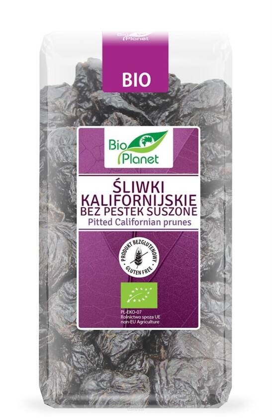 ŚLIWKI KALIFORNIJSKIE BEZ PESTEK BEZGLUTENOWE BIO 400 g - BIO PLANET