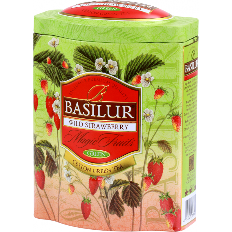 Herbata zielona POZIOMKA & WIŚNIA w puszce 100g - Basilur