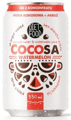 WODA KOKOSOWA Z SOKIEM Z ARBUZA 330 ml - DIET-FOOD (COCOSA)