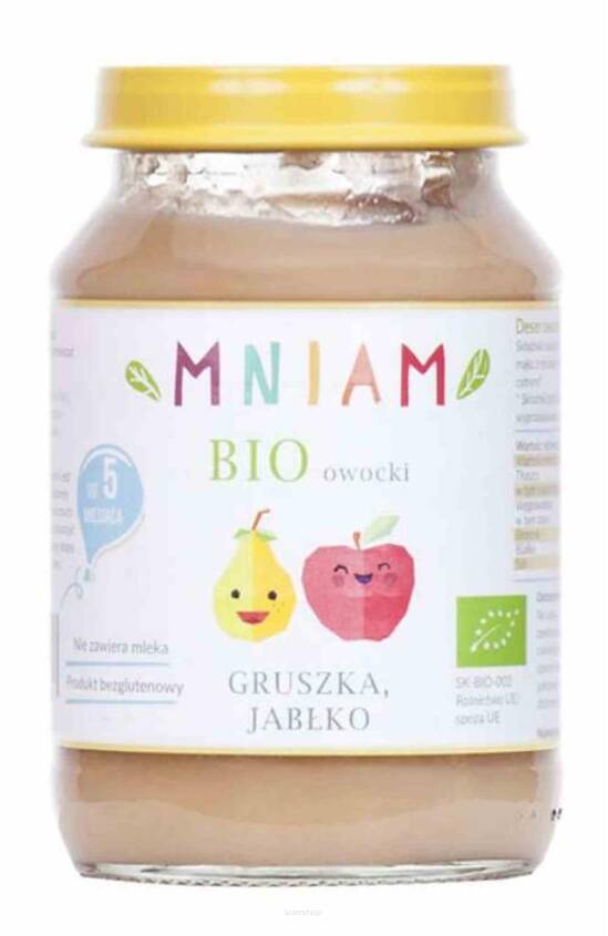 Deser gruszka-jabłko od 5 miesiąca BIO 190 g MNIAM