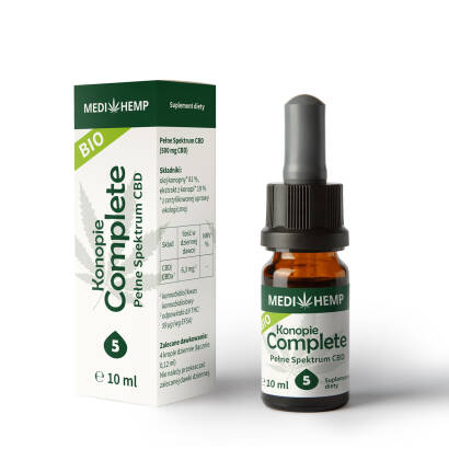 Medihemp 5 % Complete naturalny olejek CBD/CBDa BIO z ekstrakcji CO2 10 ml 