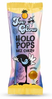 HOLOPOPS lizak kulka bez cukru o smaku ananasowym z wit C i D 8g (SPRZEDAŻ NA OPAKOWANIA ZBIORCZE)