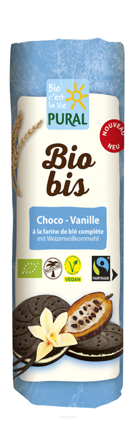 CIASTKA MARKIZY KAKAOWE Z KREMEM WANILIOWYM FAIR TRADE BIO 320 g - PURAL (BIO BIS)