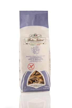 MAKARON (KUKURYDZIANO - RYŻOWY Z AMARANTUSEM, TEFF I QUINOA) PENNE BEZGLUTENOWY 250 g - PASTA NATURA