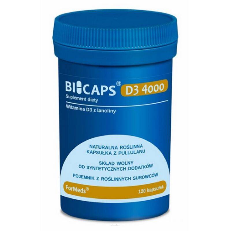 Bicaps Witamina D3 z lanoliny 4000j 120kaps. - Formeds