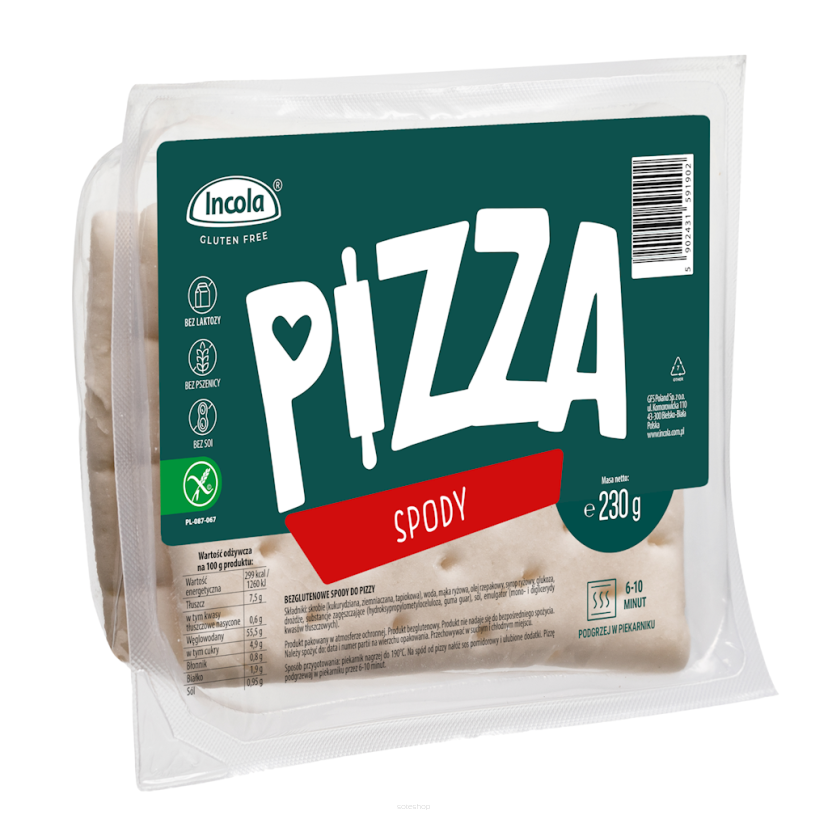 SPODY DO PIZZY BEZGLUTENOWE (3 szt.) 230 g - INCOLA